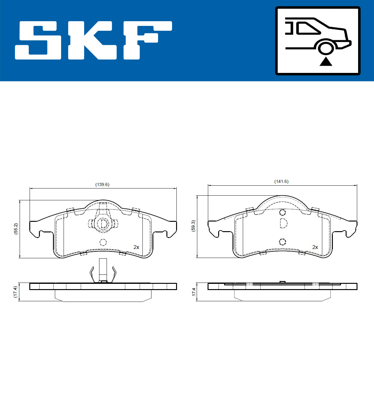 SKF VKBP 90947 Bremsbelagsatz, Scheibenbremse